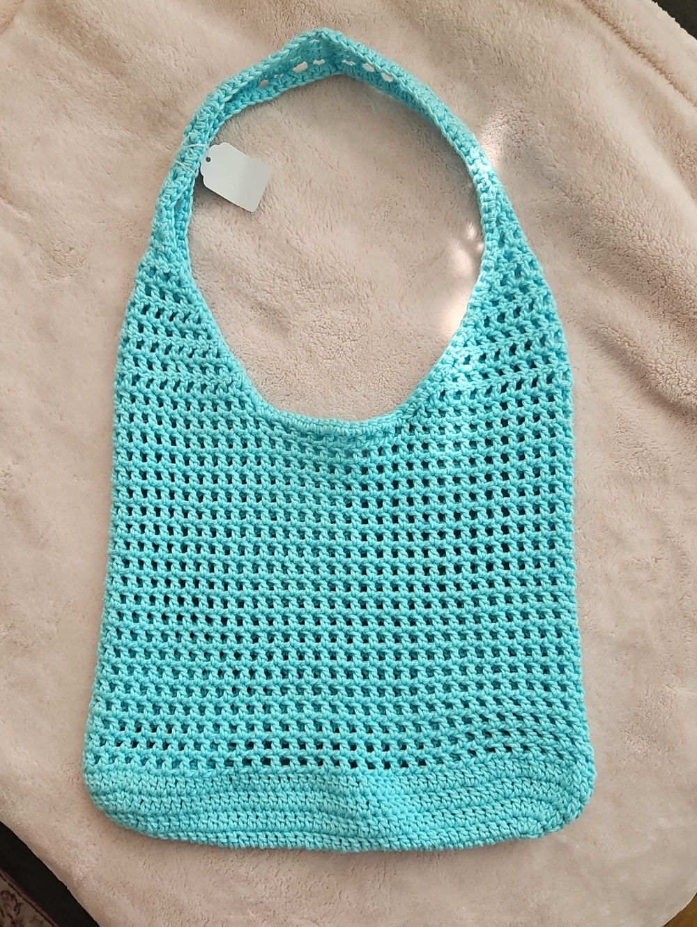 Light Blue Crochet Shoulder Bag